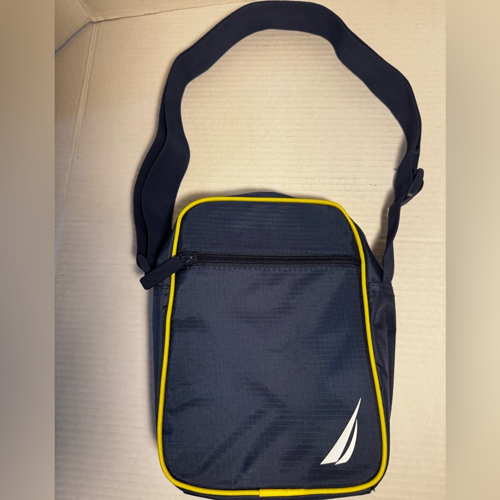 Nautica Unisex Navy and Yellow Messenger Bag